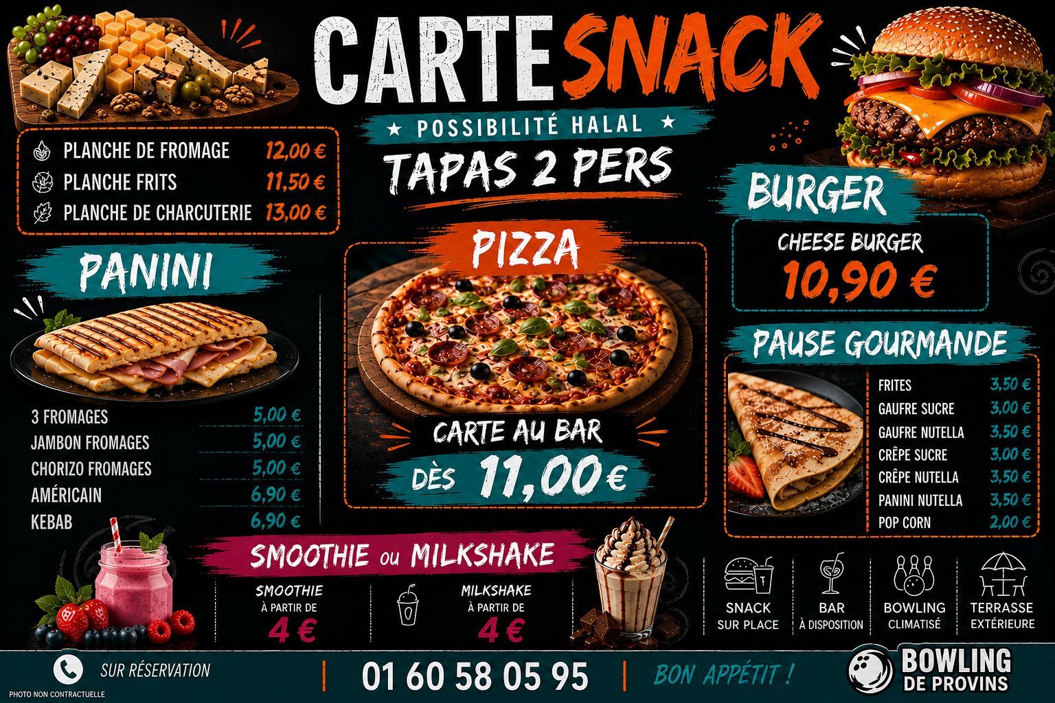 Carte snack ACS Bowling